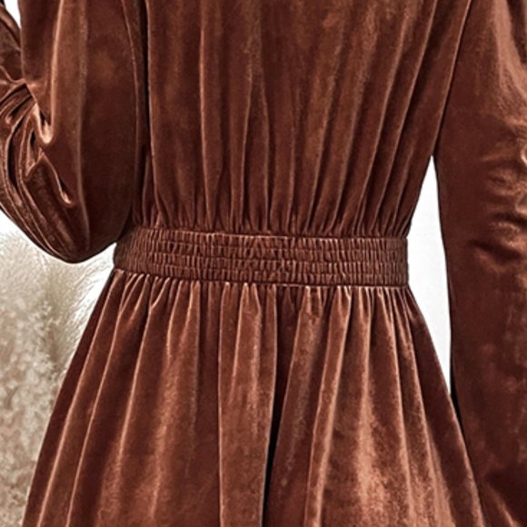 Smocked Waist Long Sleeve Dress - Picture 7 of 8